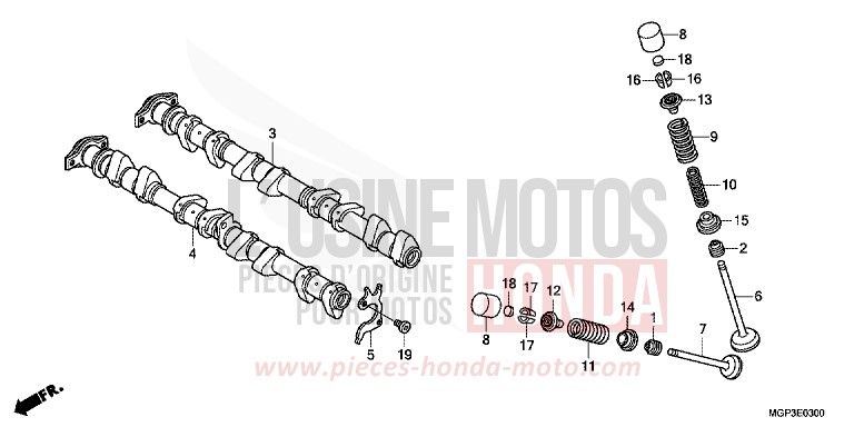 ARBRE A CAMES/SOUPAPE de CBR1000RR "Fireblade" ROSS WHITE (NH196) 2014